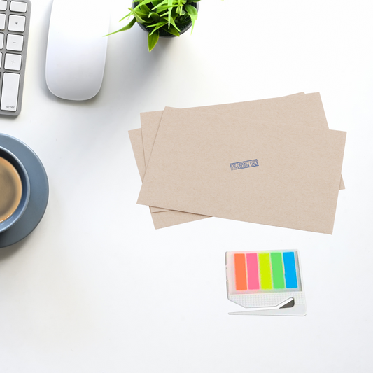 Sticky Note Office Supplies - Set of 200 Letter Openers: light brown, white set of blank kraft paper envelopes or cards with