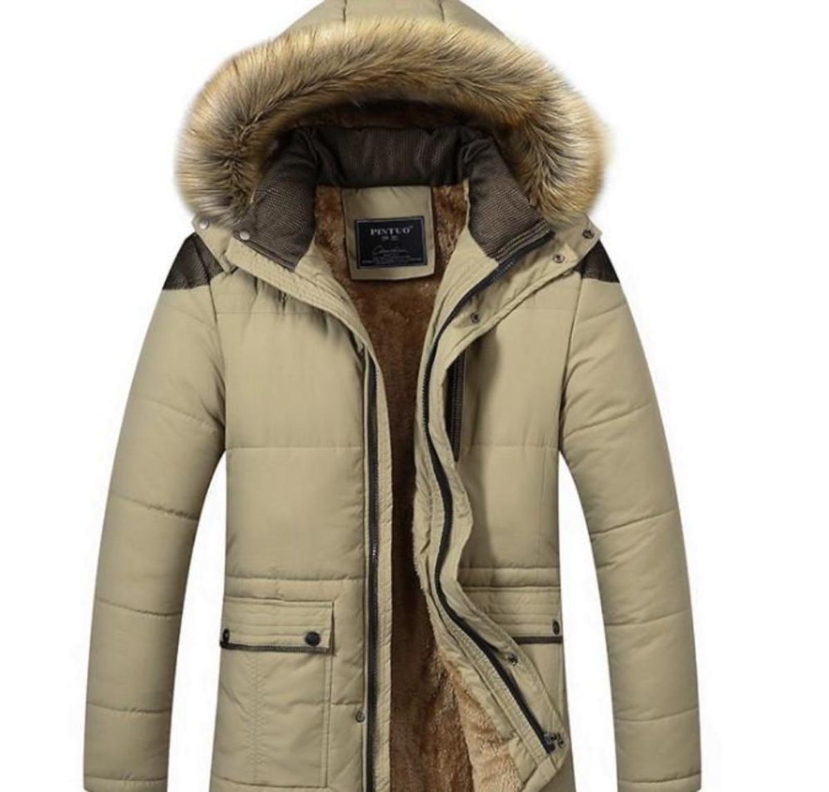 Black Hooded Winter Coat for Men
