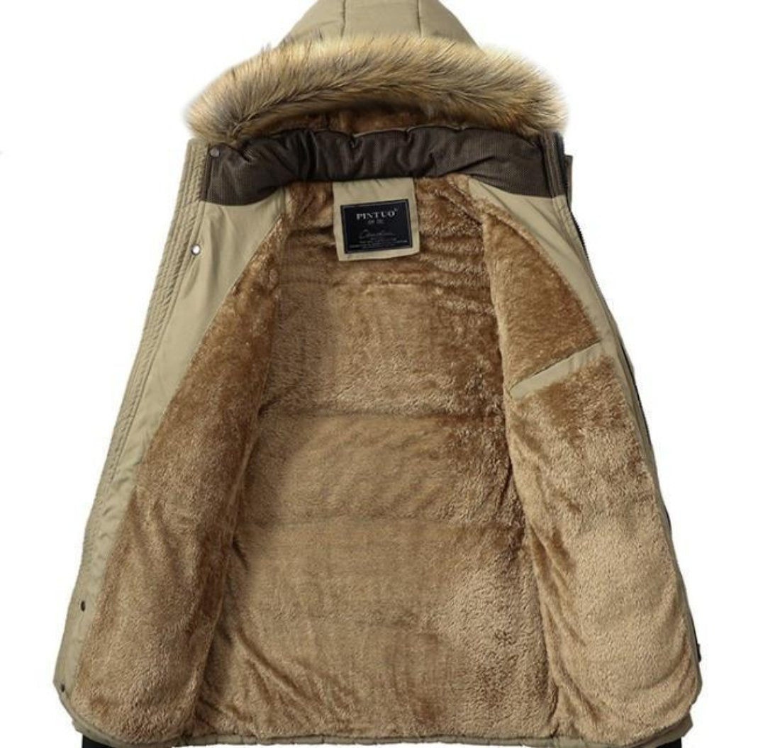 Blue Hooded Winter Coat for Men