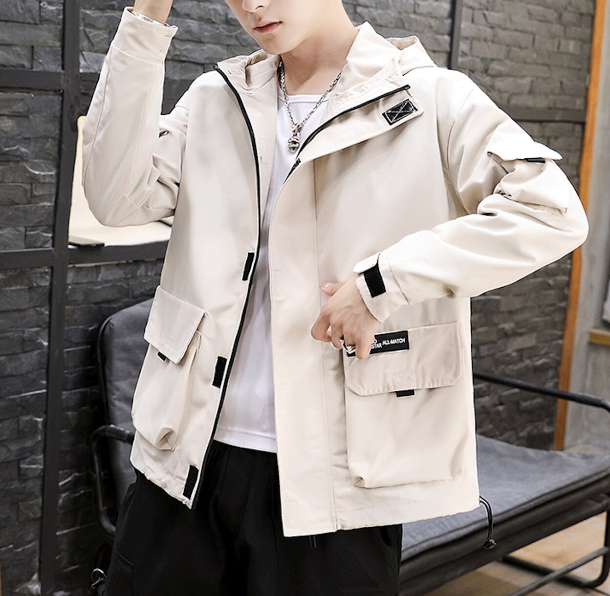 Hooded Windbreaker for Men