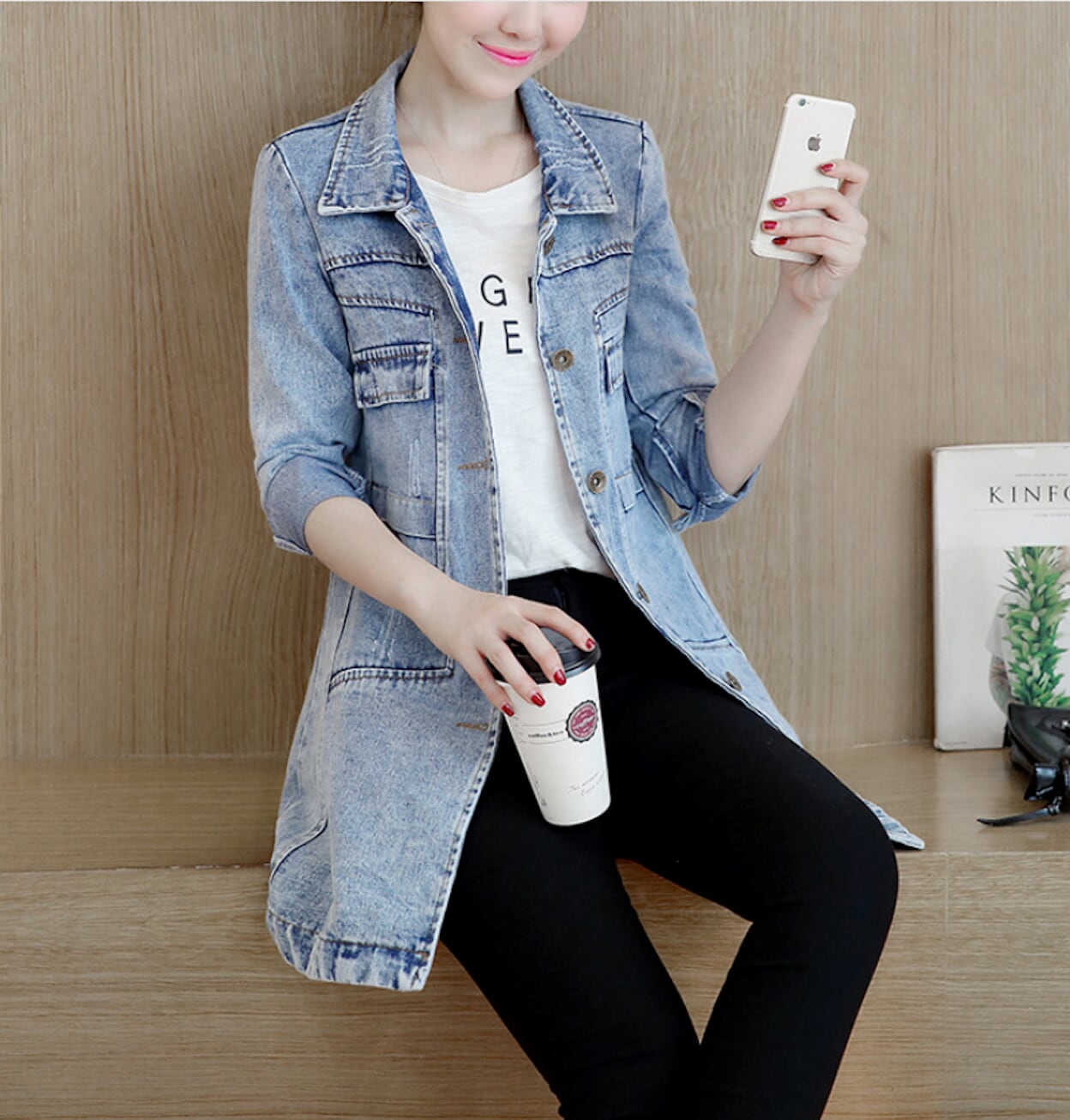 Denim Jacket for Women - Medium Length