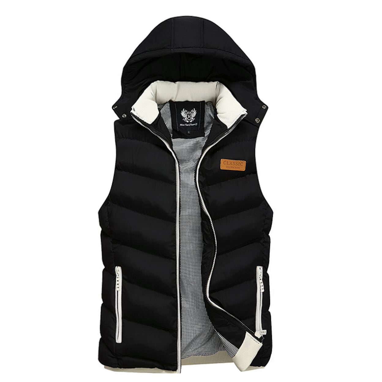 Ultra Cozy Winter Hooded Puffy Vest for Men in Vibrant Red