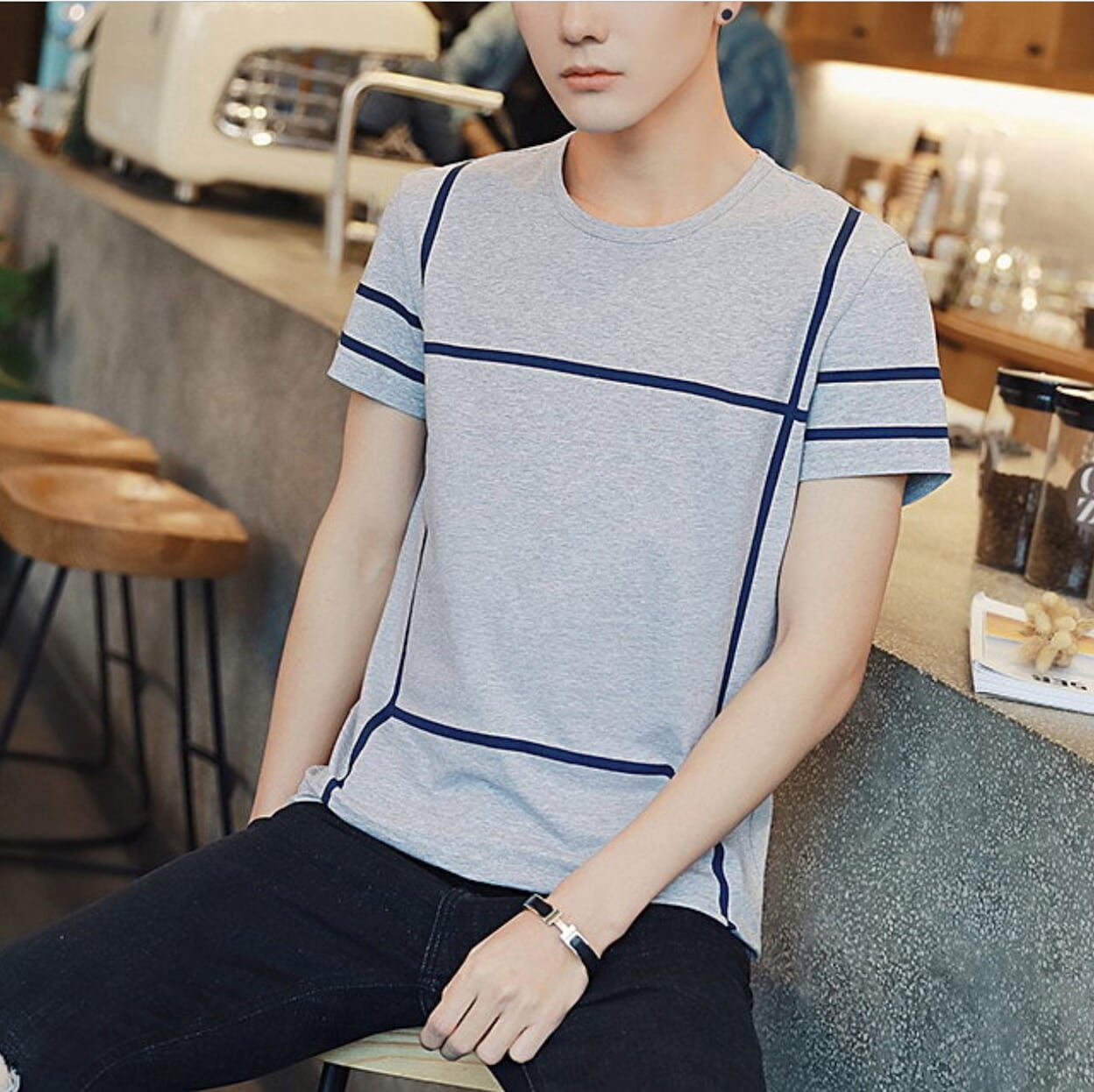 Printed Lines Men's T-Shirt