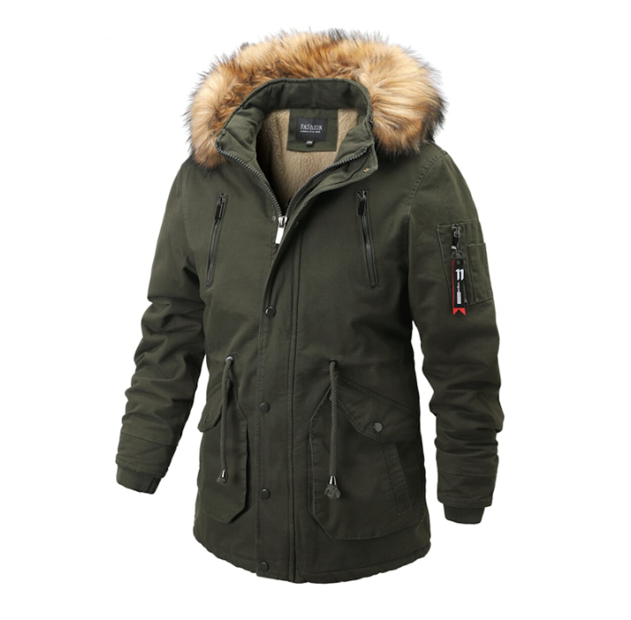 Men's Fur-Lined Parka Coat
