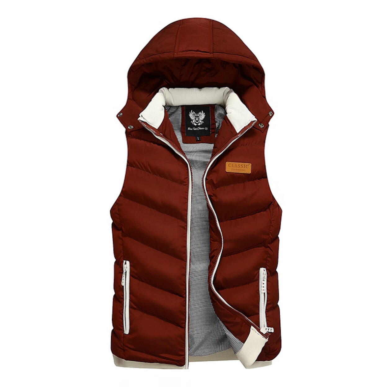 Ultra Cozy Winter Hooded Puffy Vest for Men in Navy