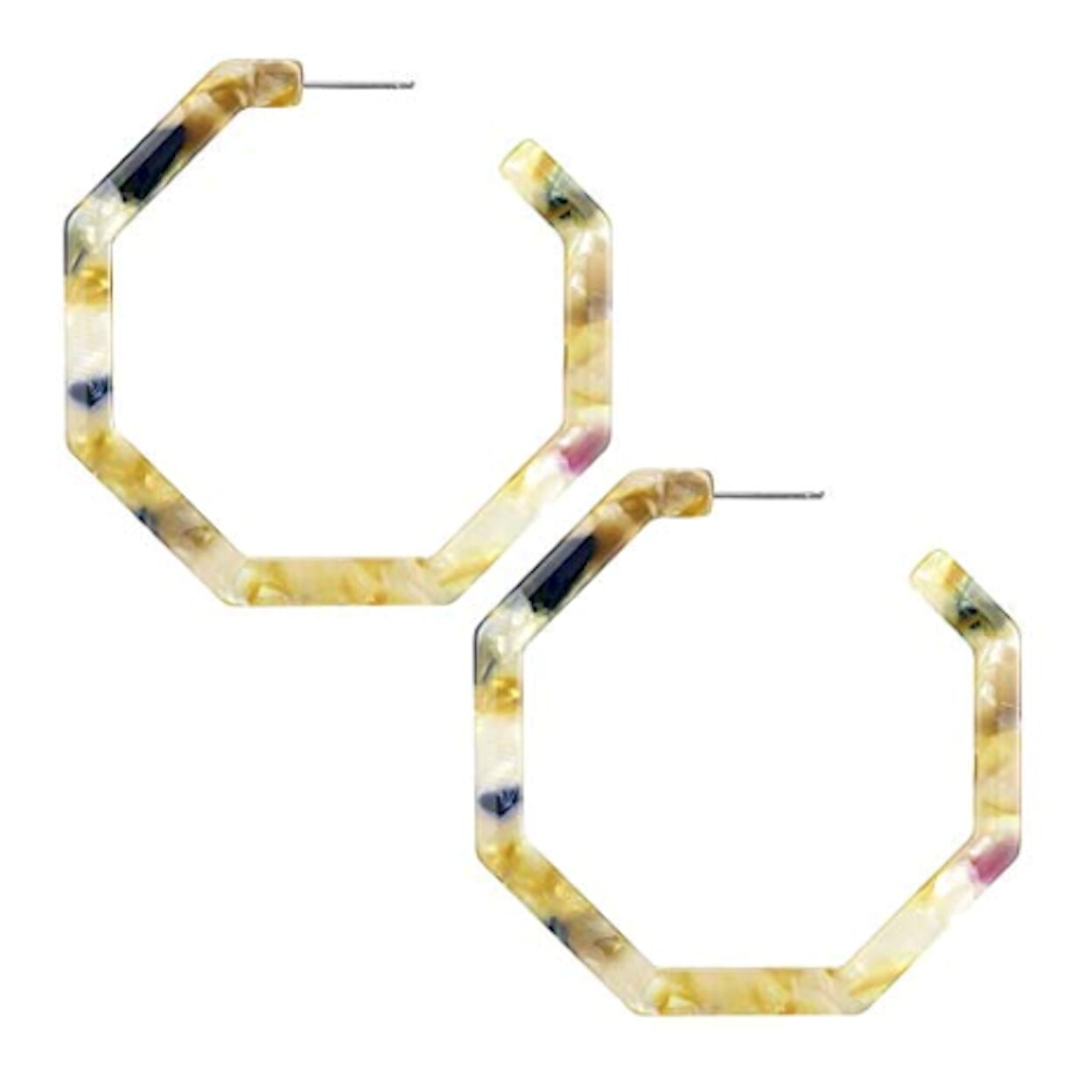 Resin Hoop Earrings with Geometric Design