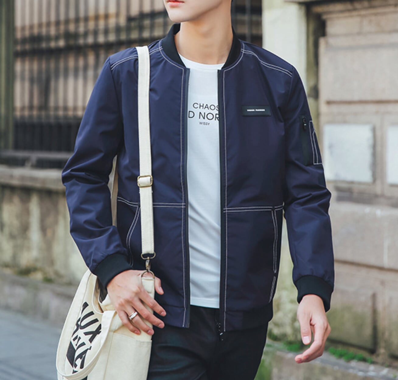 Stitched Designs Men's Bomber Jacket