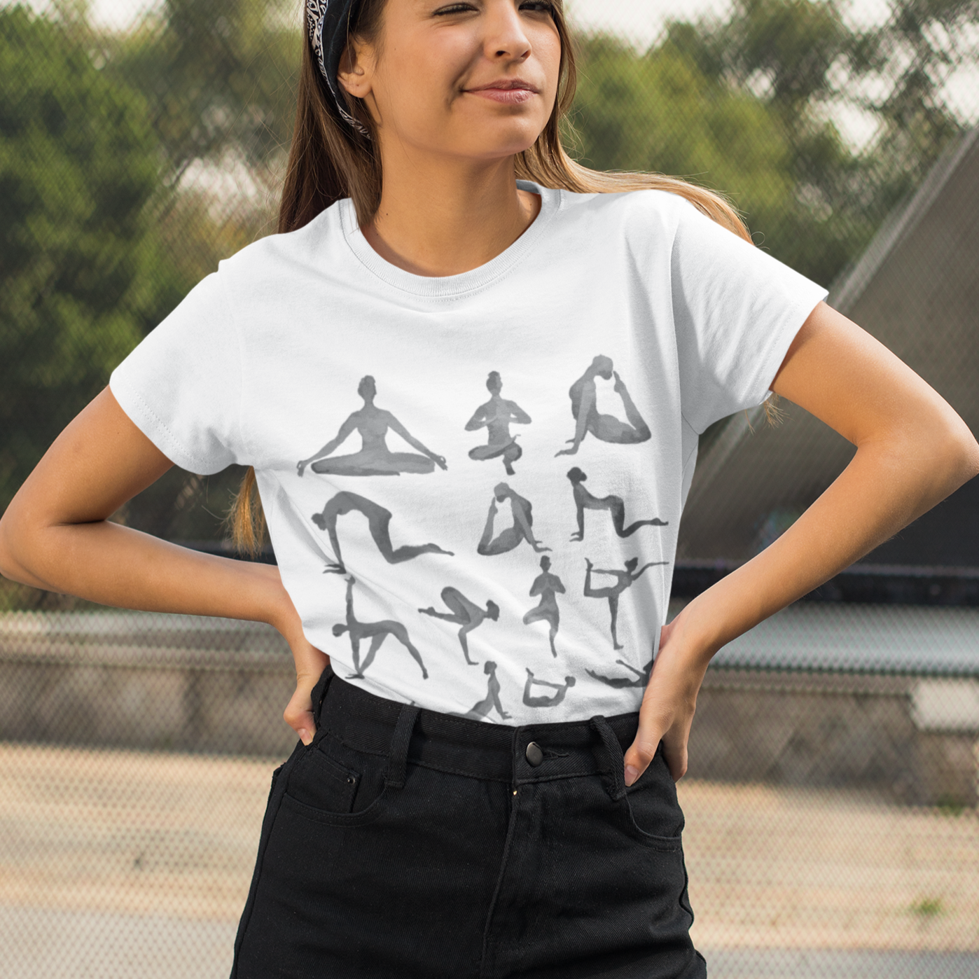 Black T-Shirt with Yoga Retreat Design