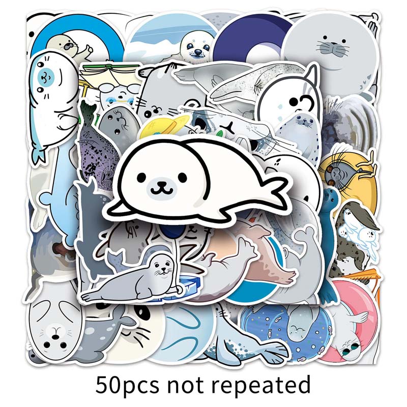 Cute Seal Stickers: Customizable, Waterproof, Adhesive