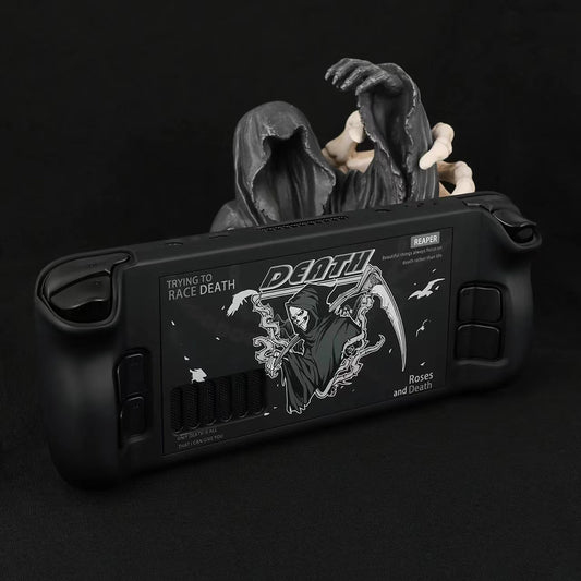 Stylish hard shell cases for Steam Deck: black, dark gray grim reaper/death, dark gothic cartoon style
