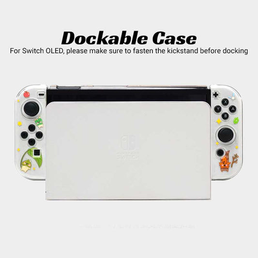 Cute Zelda Bokoblin Switch OLED Case: white, light gray Nintendo Switch-themed gaming console case, cartoon gaming accessory