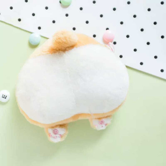 Corgi Butt Crossbody Bag with options: white, light orange small animal character, kawaii cartoon style