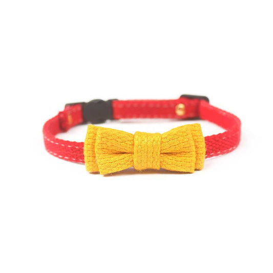 Cute Breakaway Pet Collars with Bowties: red, yellow bow collar, cute style