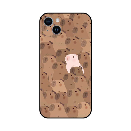 Capybara Phone Case for Smartphones: brown, tan bear theme, cartoon style