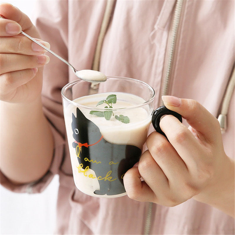 Cute Cat Mug with Tail Handle
