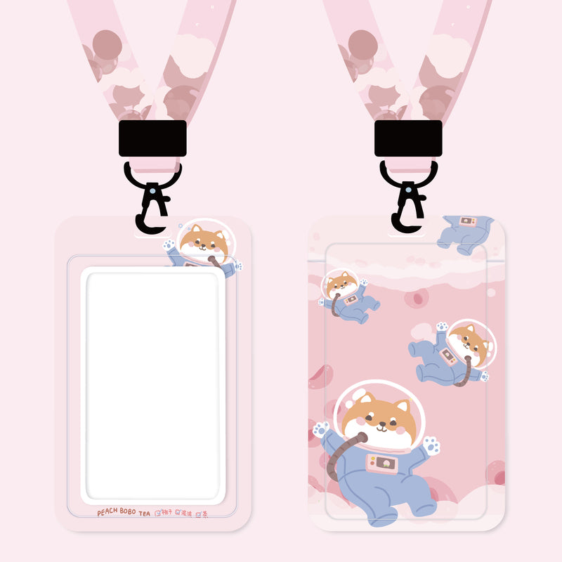 Cute Lanyard with ID Badge Holder Pastel Pink Kawaii Lanyard Keychain Cute Card Holders (6)