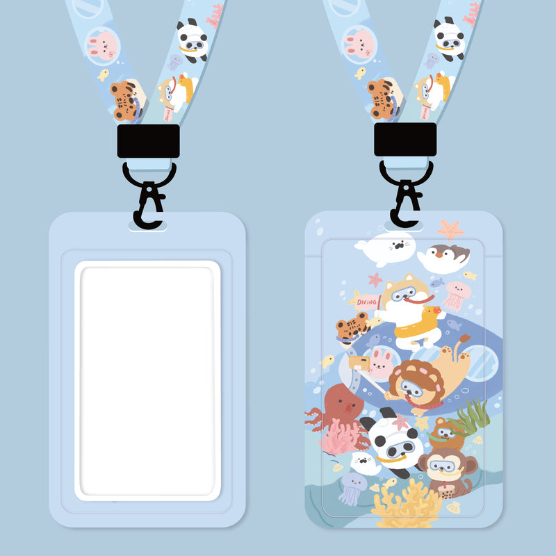 Cute Lanyard with ID Badge Holder Pastel Pink Kawaii Lanyard Keychain Cute Card Holders (8)