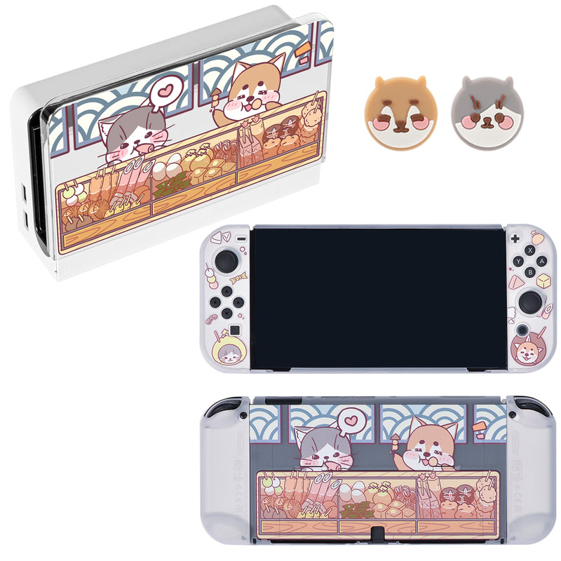 Cute Switch OLED Case Kawaii Hard Shell Protective Case Cute Animal Protective Cover for Switch OLED Model (7)