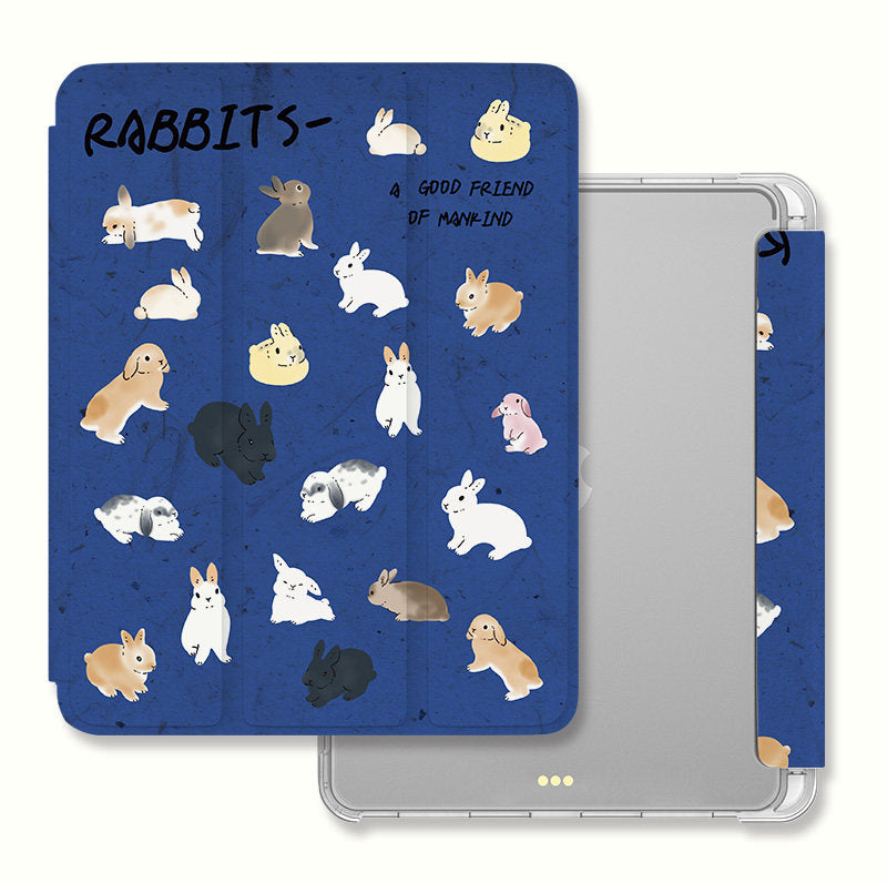Cute rabbits iPad Cases Animals iPad Air Cases Smart Folio Covers (1)
