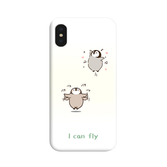 Soft TPU Phone Case with Protection: white, gray cartoon bird characters, cute cartoon kawaii style