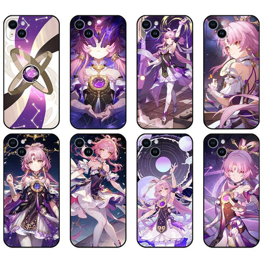 Honkai Star Rail Fu Xuan Phone Case: purple, pink anime-style pink-haired female character, anime, fantasy, decorative style