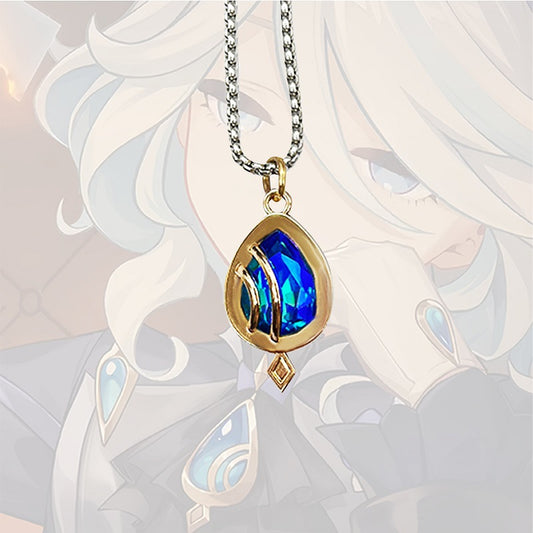 Furina & Neuvillette Necklaces: Authentic Genshin Impact Accessories: gold, silver pendant necklace, fantasy-inspired style