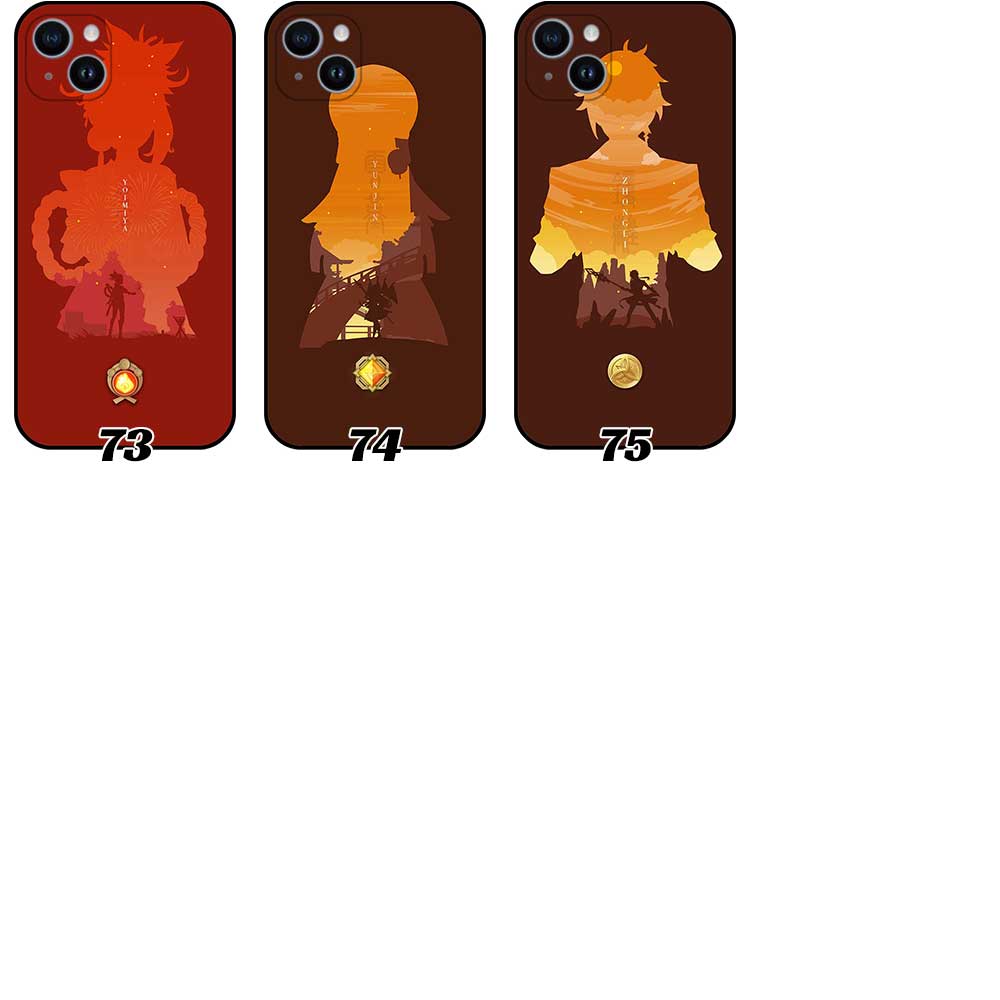 Genshin Impact Phone Case Collection featuring Silhouette Arts
