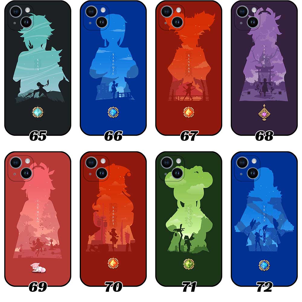 Genshin Impact Phone Case Collection featuring Silhouette Arts