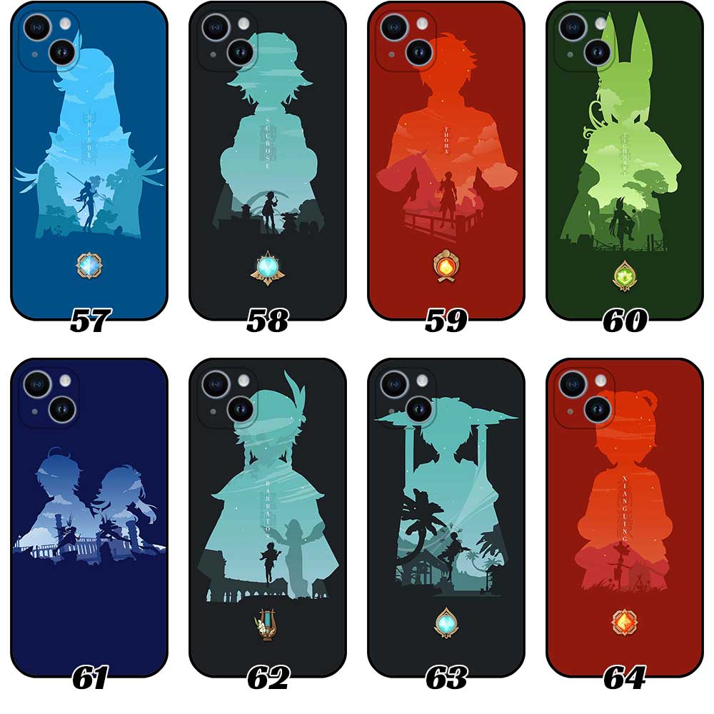 Genshin Impact Phone Case Collection featuring Silhouette Arts