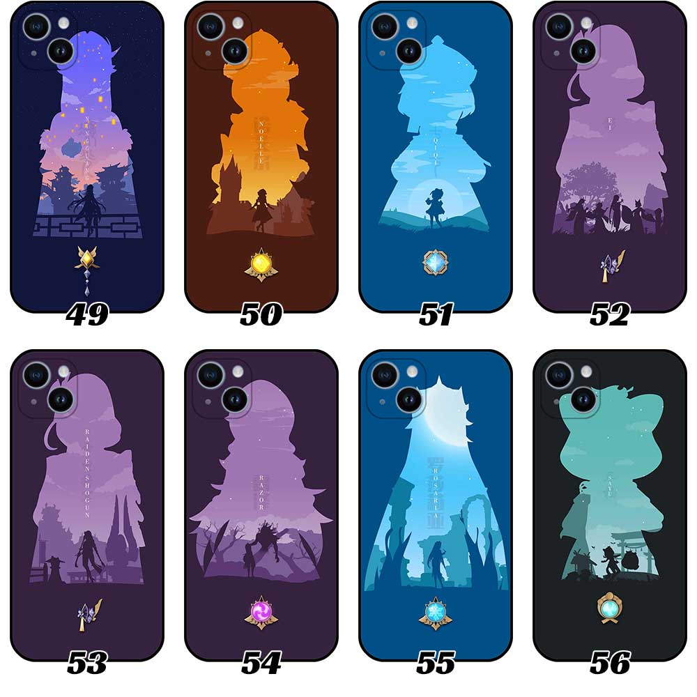 Genshin Impact Phone Case Collection featuring Silhouette Arts