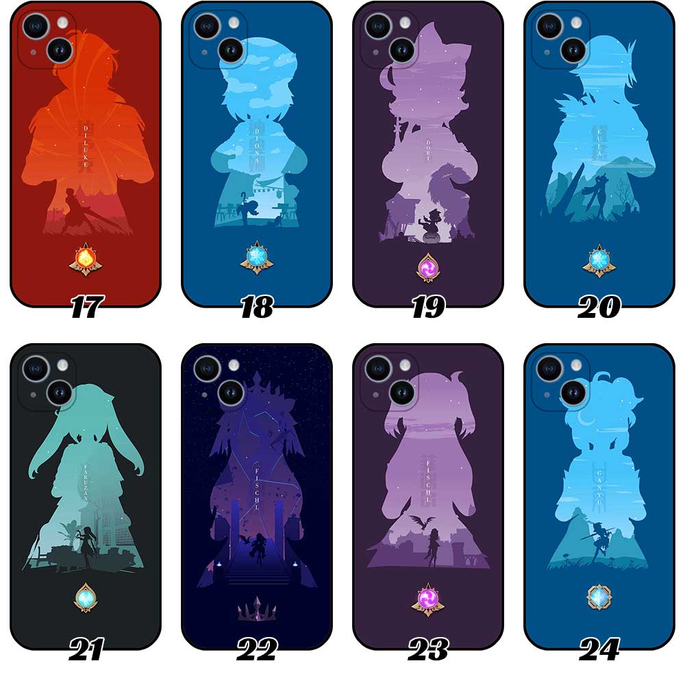 Genshin Impact Phone Case Collection featuring Silhouette Arts