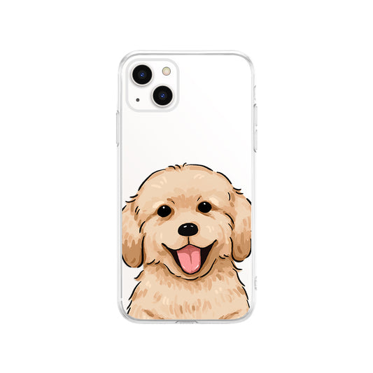 Flexible Golden Retriever Phone Case: clear, white dog, cartoon kawaii style