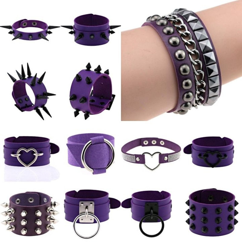 Emo Spike Wristlet in PU Leather