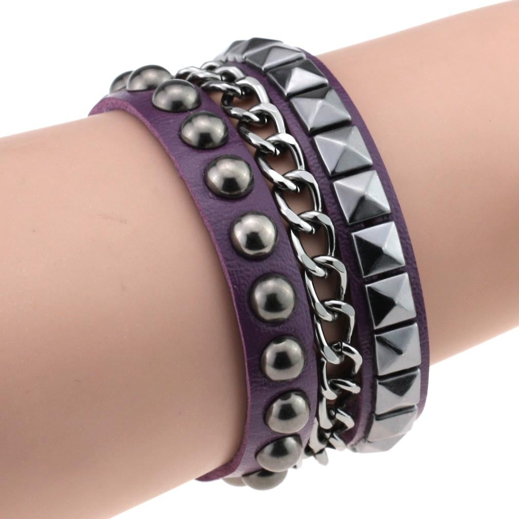 Emo Spike Wristlet in PU Leather