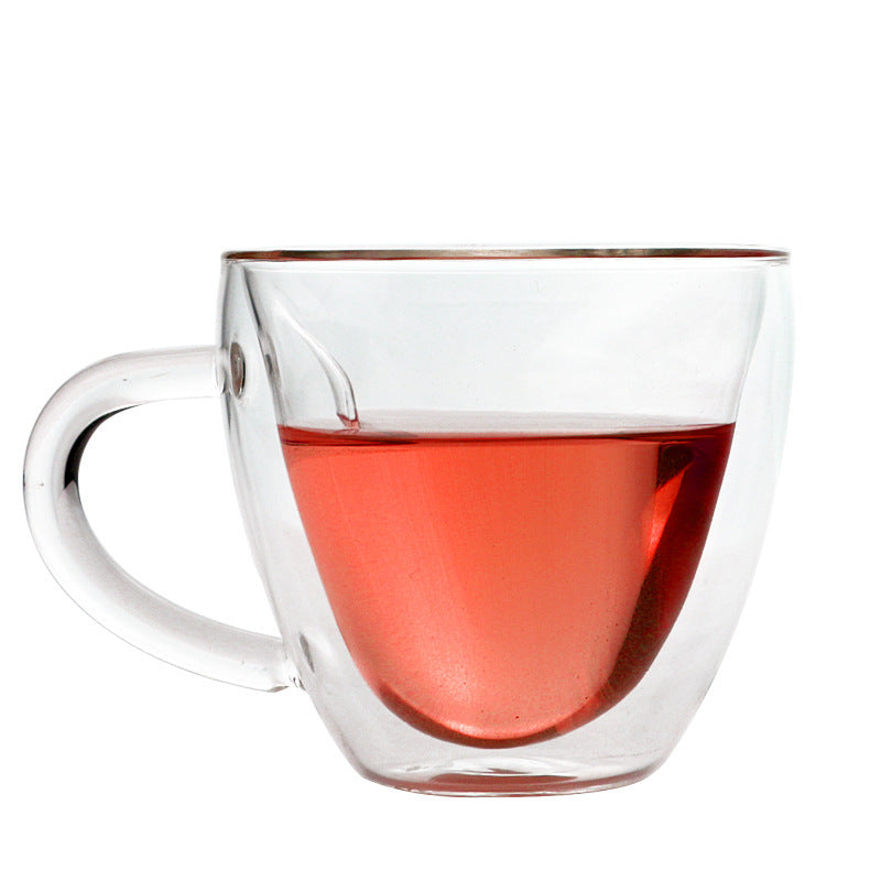 Heart Glass Cup with Double Wall