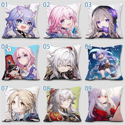 Honkai Star Rail Pillow Covers: Cozy and Adorable: white, pink anime-style female characters, anime, cartoon, kawaii style