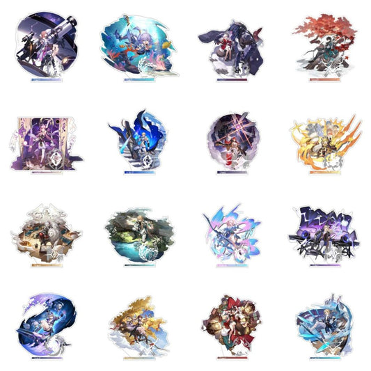 Honkai Star Rail Acrylic Standee: blue, purple fantasy/anime-style characters, colorful anime/game fantasy illustration style