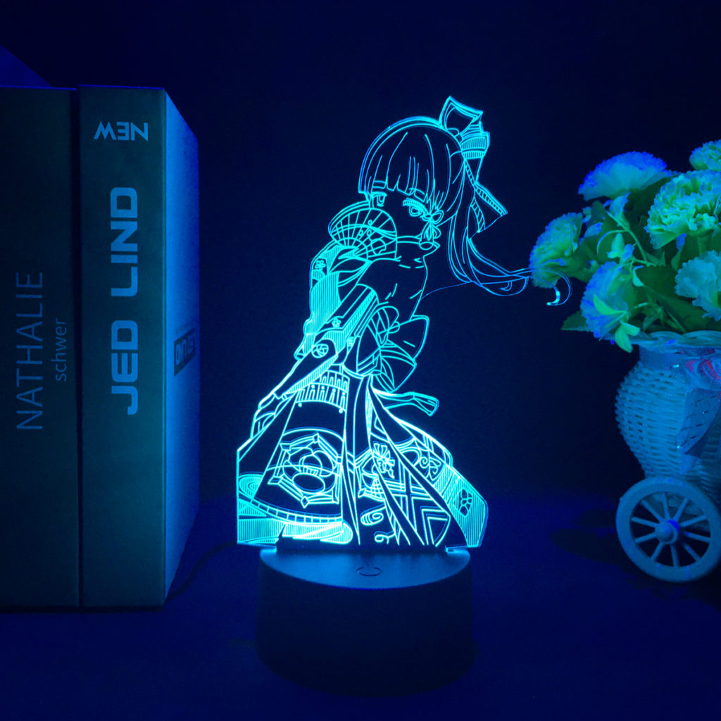 Kamisato Ayaka Gesnhin Impact Night Light Genshin Ayaka LED Table Lamp 4662 (6)
