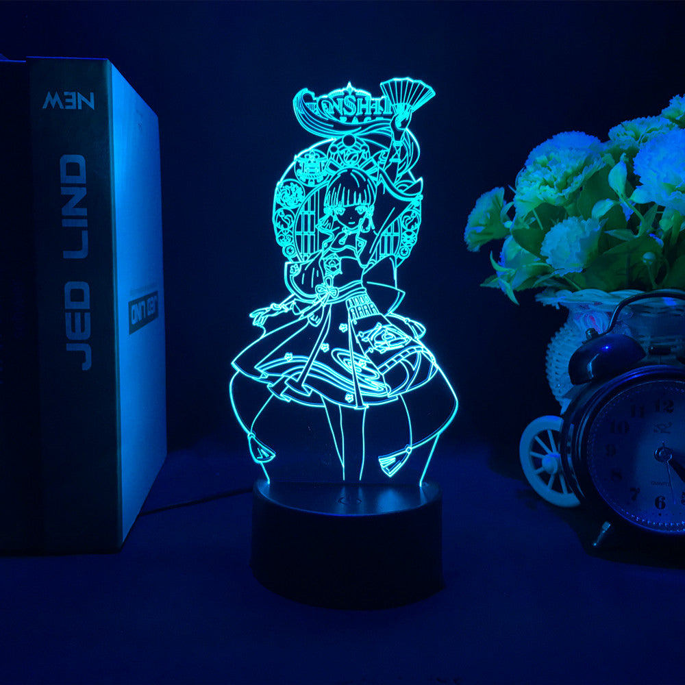 Kamisato Ayaka Gesnhin Impact Night Light Genshin Ayaka LED Table Lamp 4765 (6)