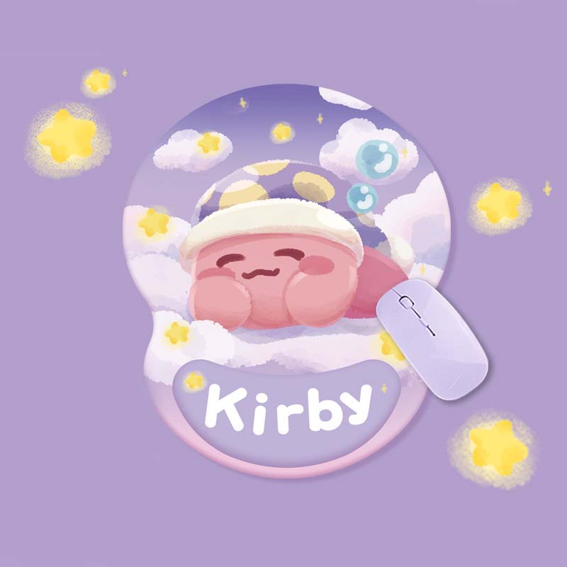 Kirby Mouse Pad & Purple Keyboard Wrist Rest