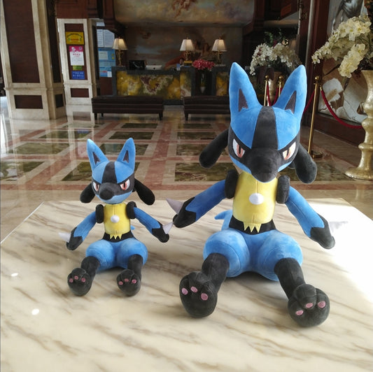 High Quality Lucario Plushie, Perfect Gift: blue, black Lucario character, cartoon character plush style