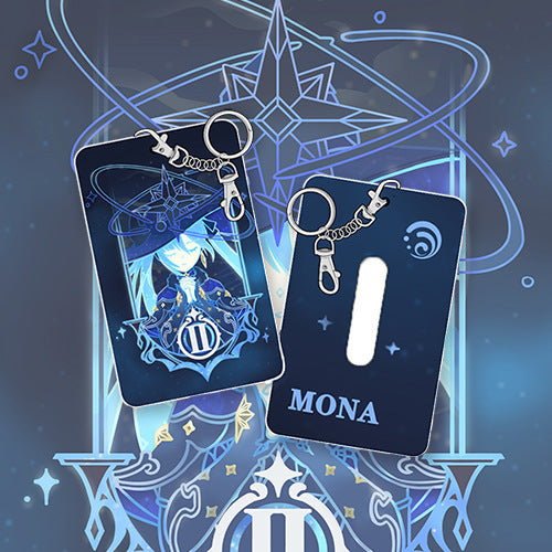 MONA Genshin Impact Badge Holder Genshin Student ID Holders Keychain Genshin Gifts