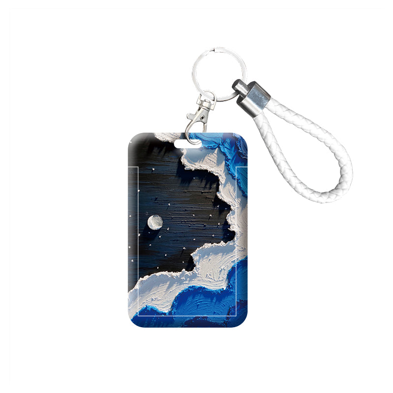 Night Sky ID Badge Holder Cute Student Card Holders Name Badge Holder Pastel Accessories (11)