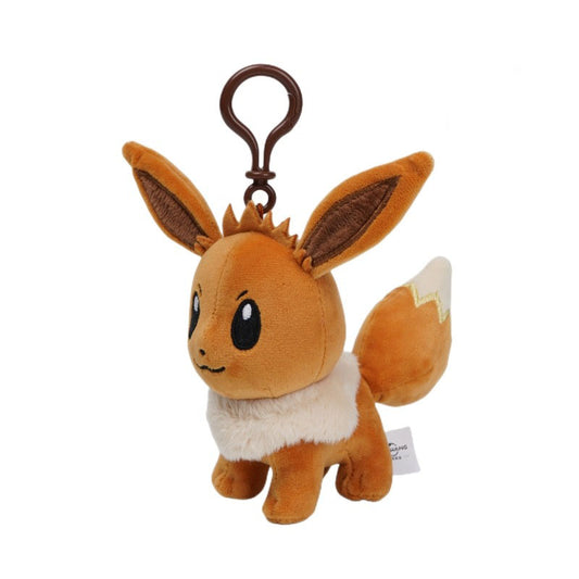 Cute Plush Keychain for Enchanting Charm: orange-brown, cream Eevee character, cute cartoon style