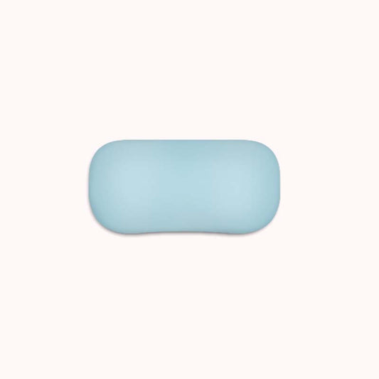 Cute Penguin Mouse Mat with Wrist Rests: light blue rounded rectangular cushion or pillow, minimal style
