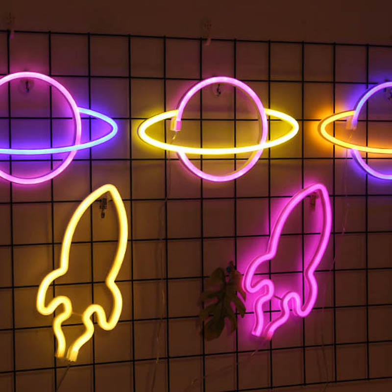 Rocket Neon LED Lights - Cosmic Charm!
