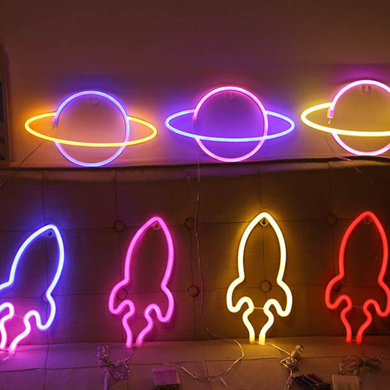 Rocket Neon LED Lights - Cosmic Charm!