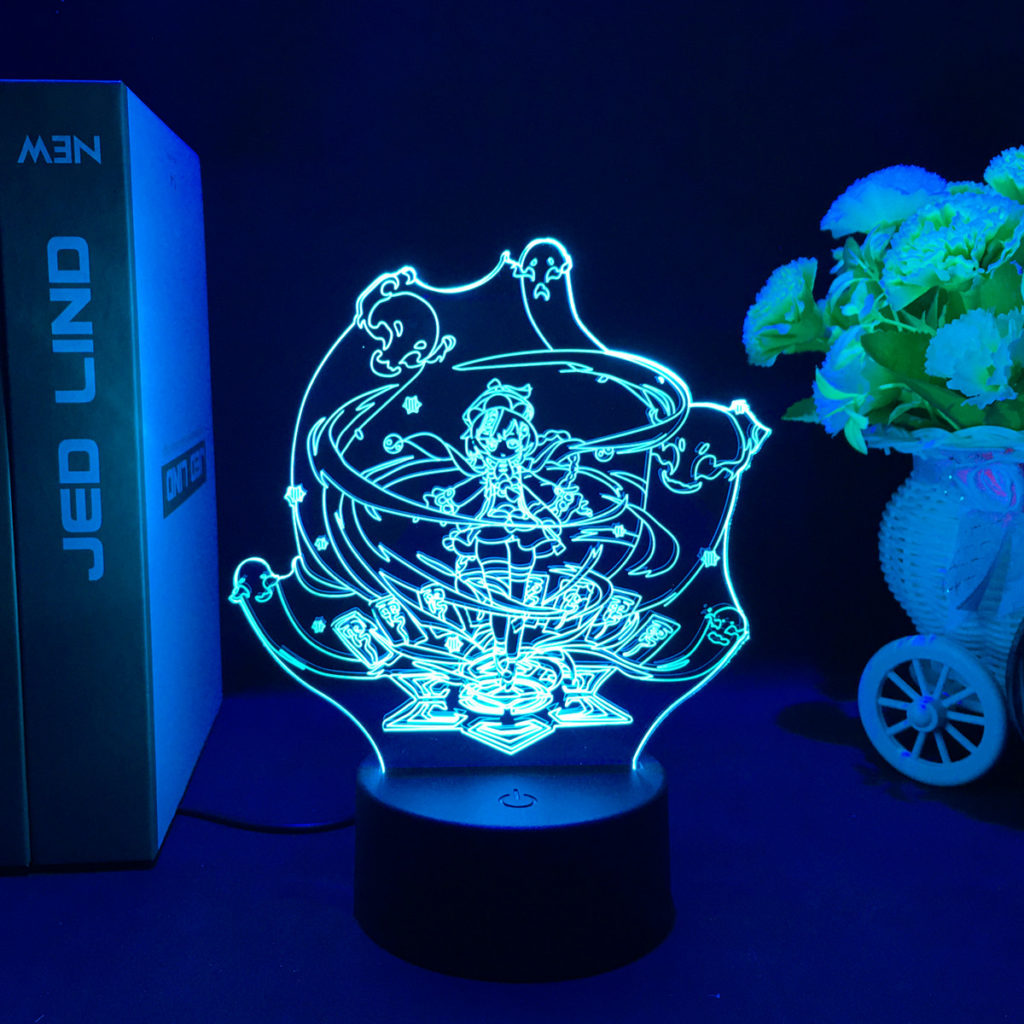 Qiqi Gesnhin Impact Desktop Night Light Genshin Qiqi Zombie LED Lamp (2) 4591