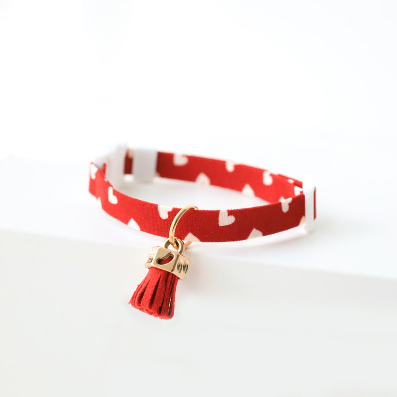 Red Pet Collars Breakaway Cat Collars Quick Release Safety Buckle Dog Collar (8)