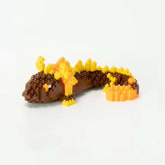 Genshin Impact Toy Figure Building Set: brown, yellow lizard, cartoon style